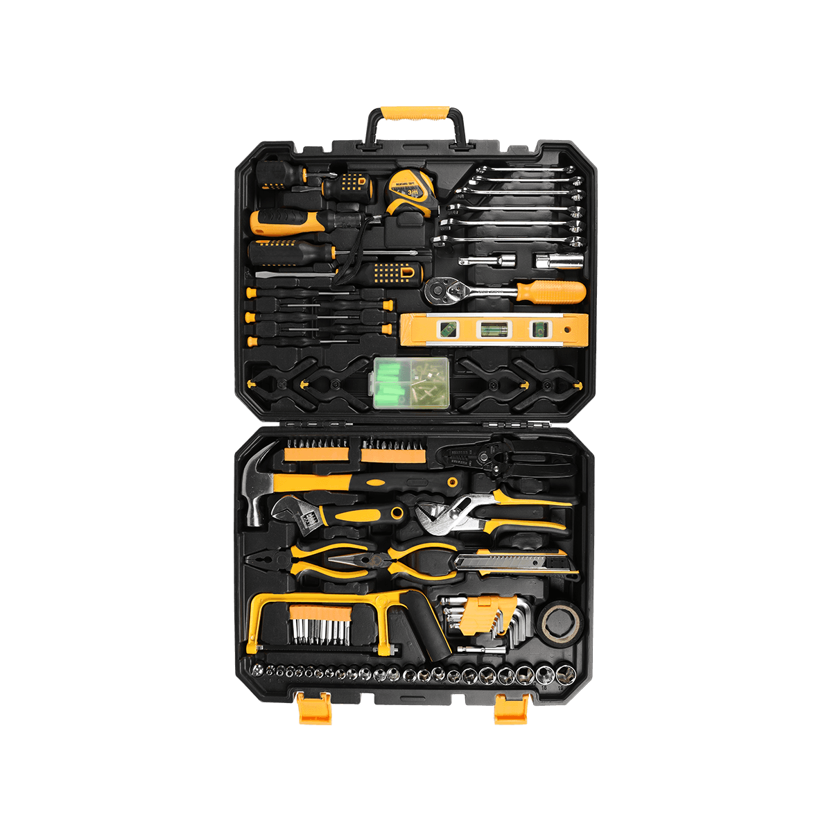 168 шт. торцевой ключ, набор инструментов для ремонта автомобиля, комбинированный набор смешанных ручных инструментов с пластиковым ящиком для хранения инструментов