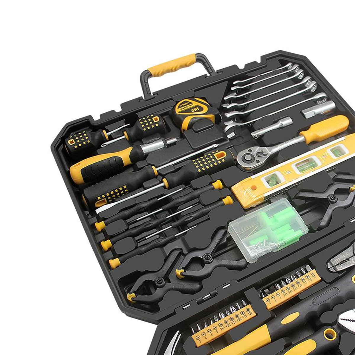 168 шт. торцевой ключ, набор инструментов для ремонта автомобиля, комбинированный набор смешанных ручных инструментов с пластиковым ящиком для хранения инструментов