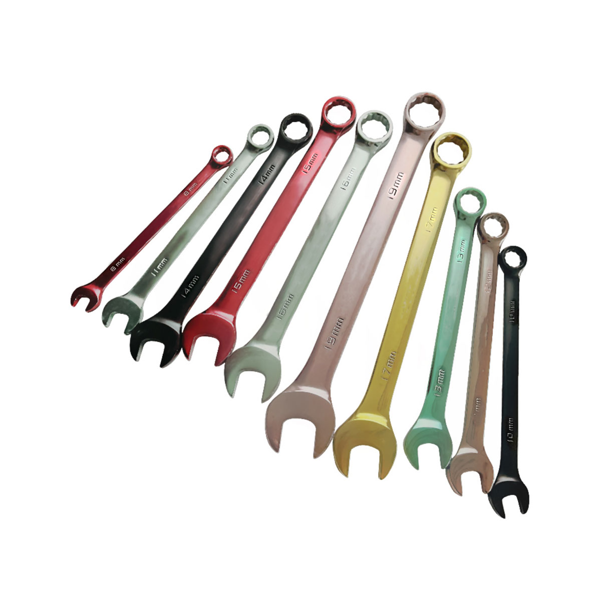 Набор комбинированных цветовых ключей Двойной гаечный ключ с открытым зевом Подвижный гаечный ключ Ручной инструмент
